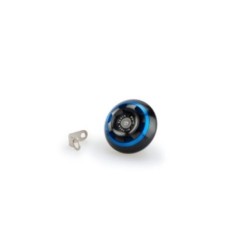 BOUCHON D'HUILE MOTEUR PUIG TRACK POUR TRIUMPH COULEUR BLEU - COD. 20338A - MatEriel : aluminium anodisE NOIR AVEC bague colorEe