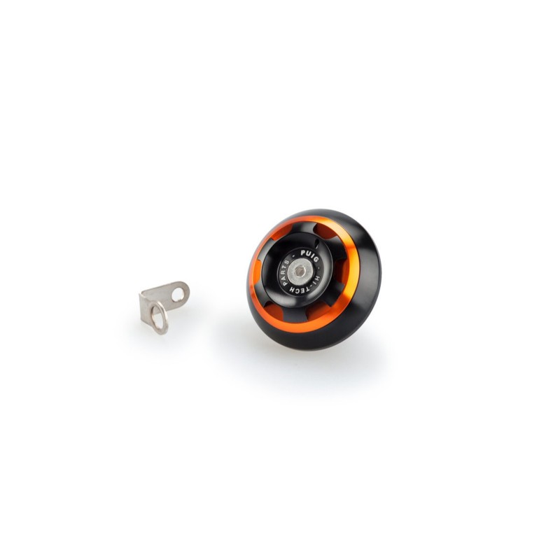 PUIG ENGINE OIL CAP TRACK FOR TRIUMPH COLOR ORANGE - COD. 20338T - Material: black anodized aluminum with ring