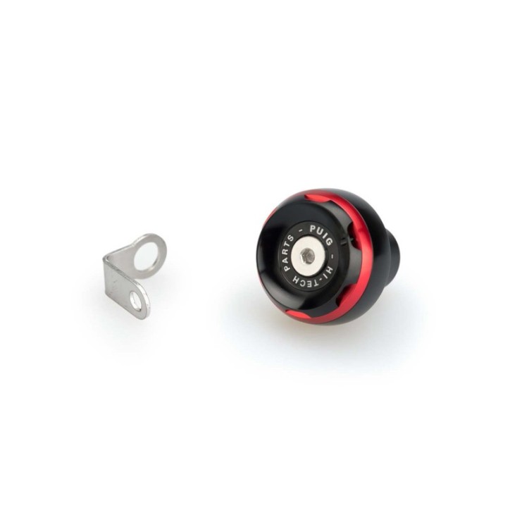 BOUCHON D'HUILE MOTEUR PUIG TRACK POUR KTM COULEUR ROUGE - COD. 20348R - MatiEre : aluminium anodisE NOIR AVEC bague colorEe.