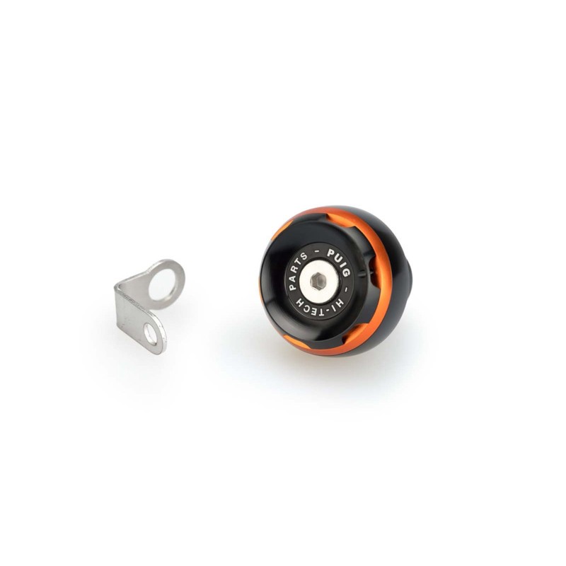 BOUCHON D'HUILE MOTEUR PUIG TRACK POUR KTM COULEUR ORANGE - COD. 20348T - MatiEre : aluminium anodisE NOIR AVEC bague colorEe.