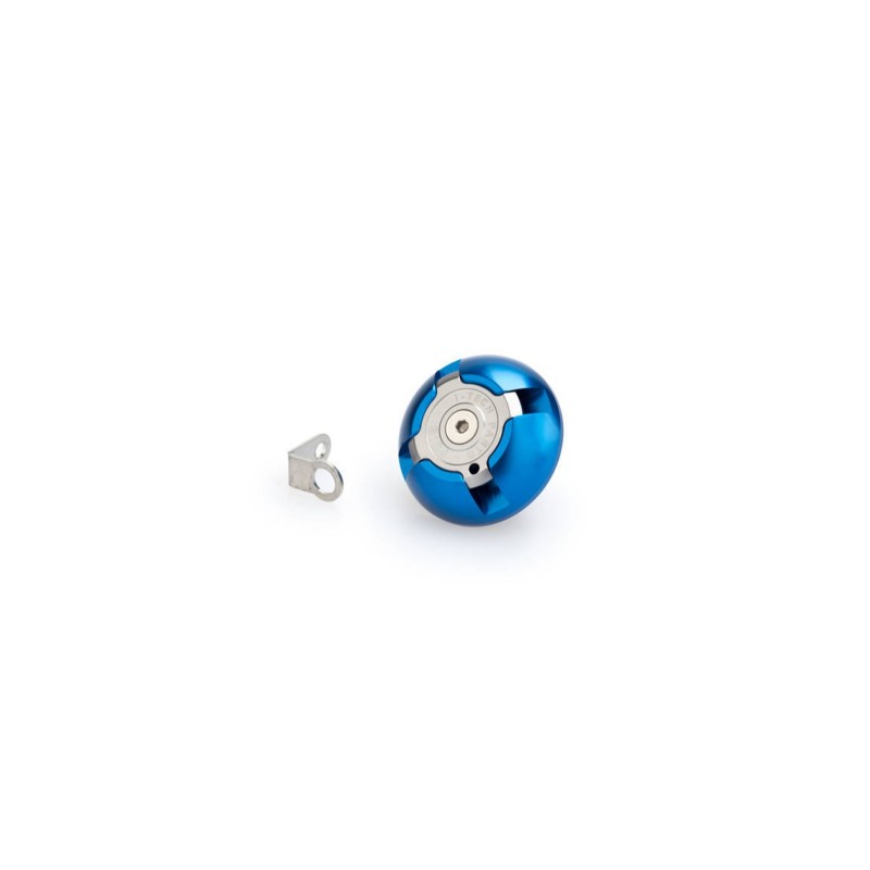 Bouchon d'huile moteur Puig pour Triumph couleur bleue cod 3760A materiau aluminium anodise noir avec anneau colore