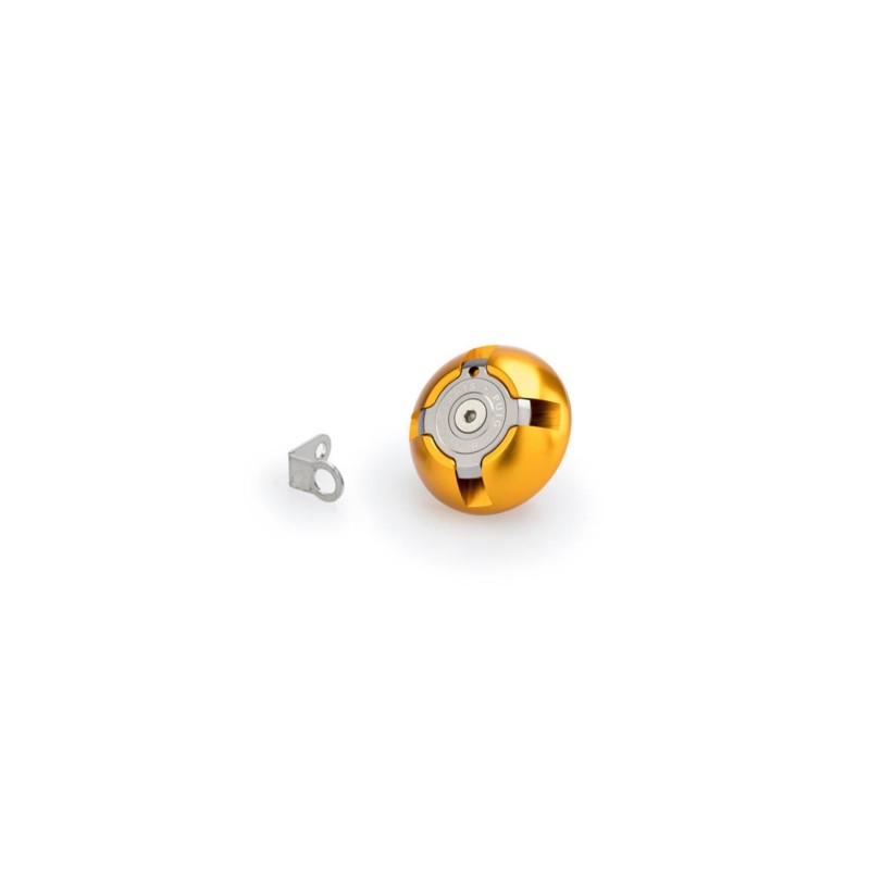 Bouchon d'huile moteur Puig pour Triumph couleur or cod 3760o materiau aluminium anodise noir avec anneau colore