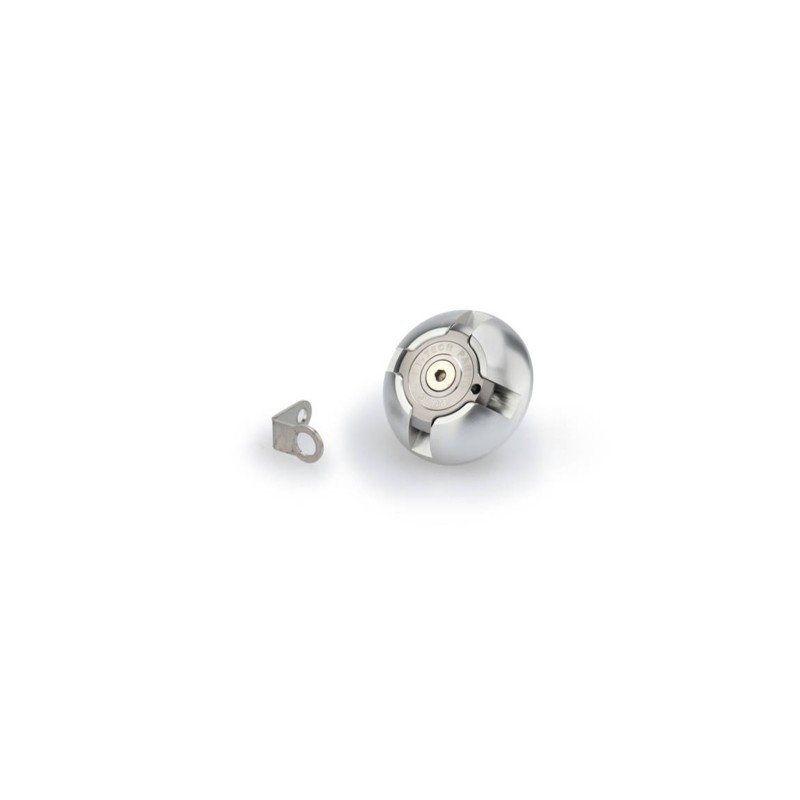 Bouchon d'huile moteur Puig pour Triumph couleur argent cod 3760p materiau aluminium anodise noir avec anneau colore
