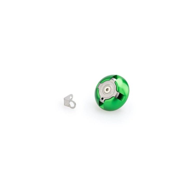 PUIG ENGINE OIL CAP FOR TRIUMPH COLOR GREEN - COD. 3760V - Material: black anodized aluminum with colored ring.