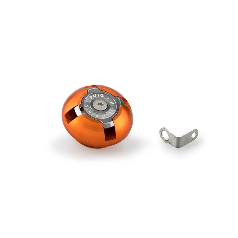 Bouchon d'huile moteur Puig pour Kawasaki couleur orange cod 6158T filetage M30x15