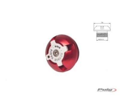 Bouchon d'huile moteur Puig pour Aprilia, couleur rouge, reference 6777R, filetage M25x15