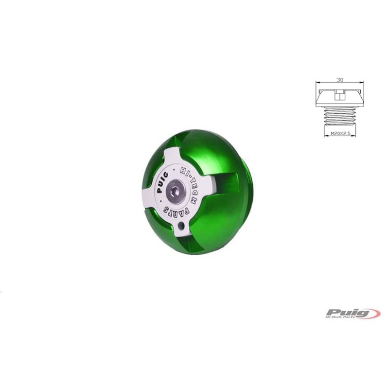 BOUCHON D'HUILE MOTEUR PUIG POUR YAMAHA COULEUR VERT - COD. 6781V - Filetage M20x2,5.