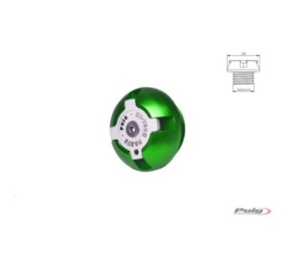 Bouchon d'huile moteur Puig pour Yamaha, couleur verte, reference?: 6781V, filetage?: M20 x 25