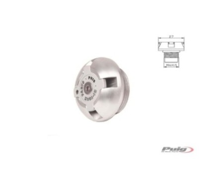 PUIG ENGINE OIL CAP FOR KTM COLOR SILVER - COD. 7140P - Material: black anodized aluminum with colored ring.
