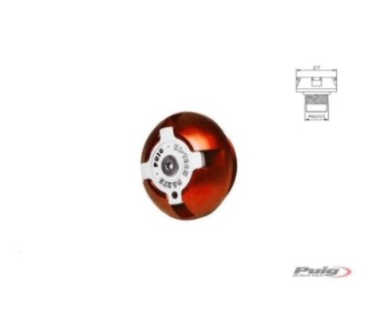 PUIG ENGINE OIL CAP FOR KTM COLOR ORANGE - COD. 7140T - Material: black anodized aluminum with colored ring.
