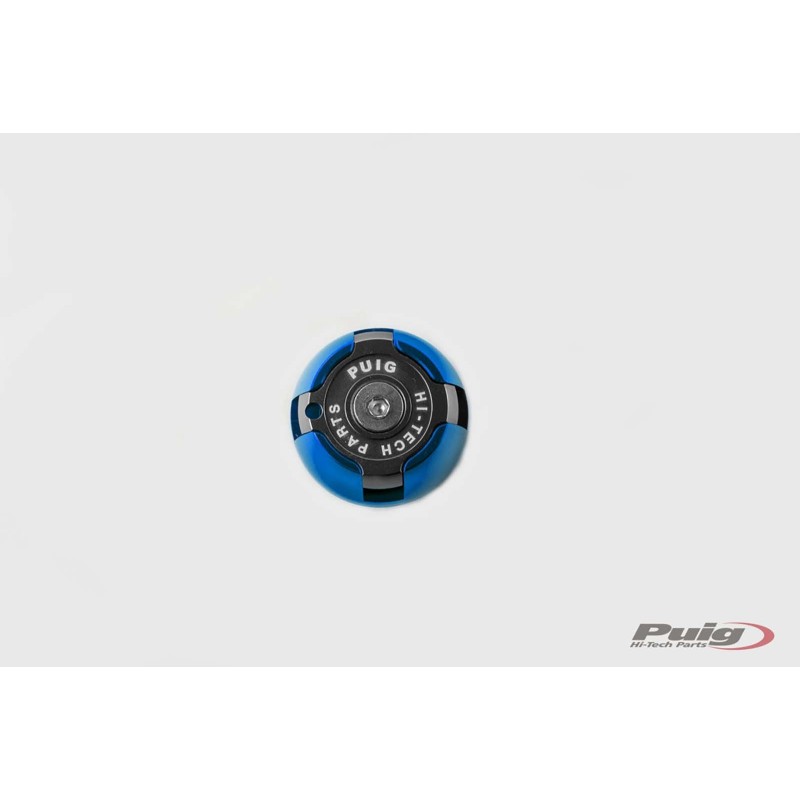 Bouchon d'huile moteur Puig pour KTM, couleur bleue, reference 7142A, filetage M24x3