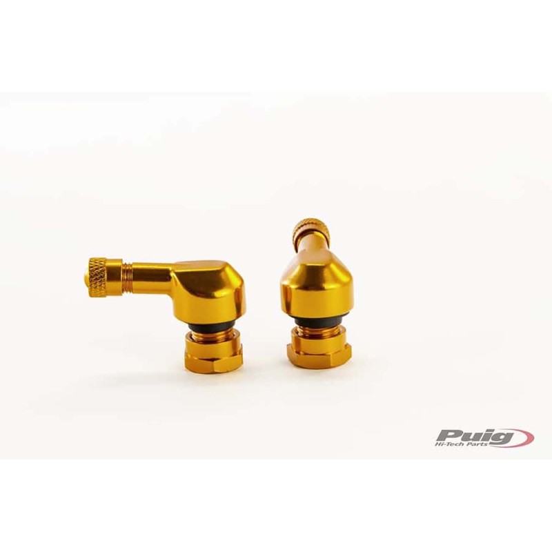 PUIG 90 GRADES VALVES FOR TUBELESS TIRES YELLOW - Diameter: 11.3 mm - COD. 5591G