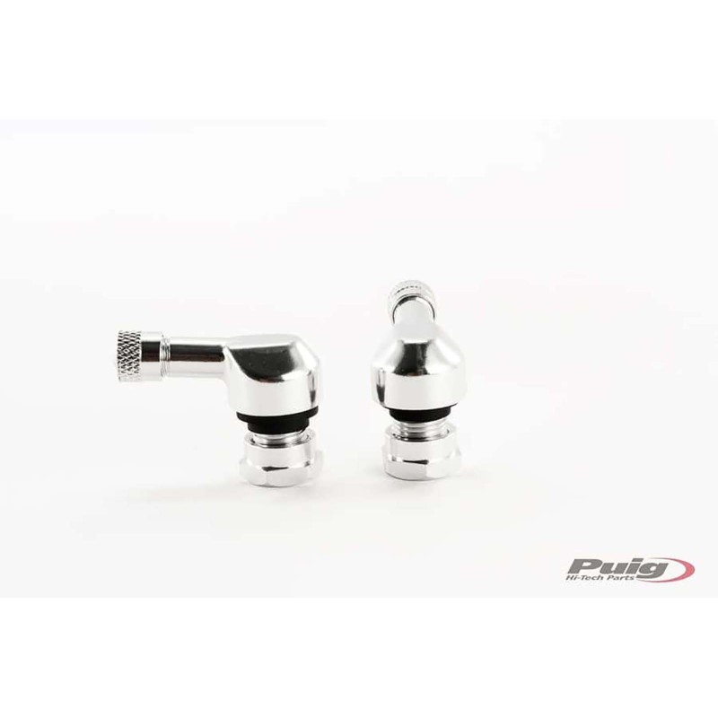 PUIG 90 GRADES VALVES FOR TUBELESS TIRES SILVER COLOR - Diameter: 11.3 mm - COD. 5591P