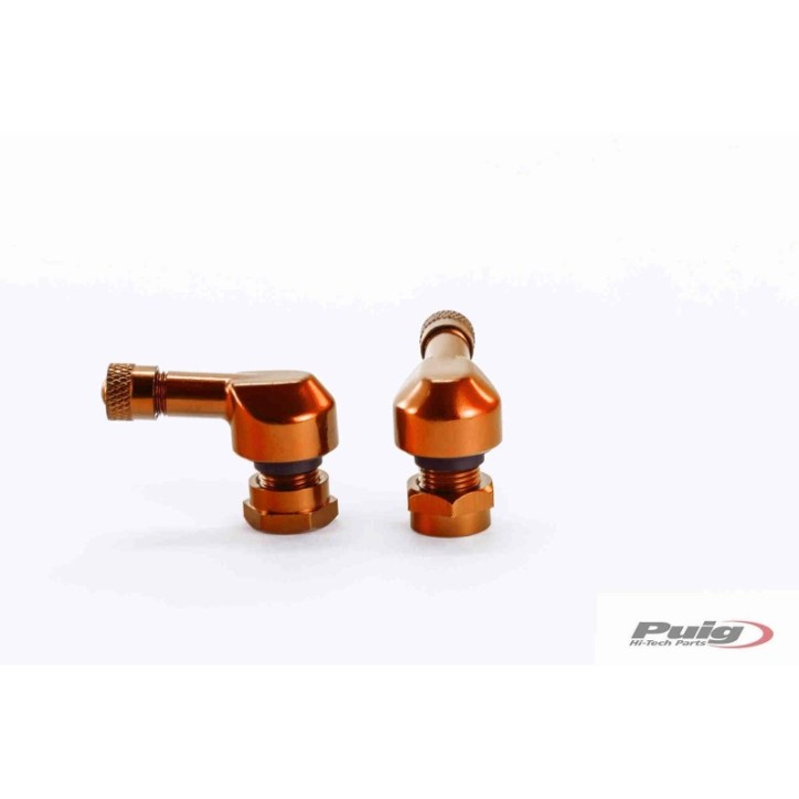 PUIG VALVES 90 degrEs POUR PNEUS TUBELESS COULEUR ORANGE - DiamEtre : 11,3 mm - COD. 5591T