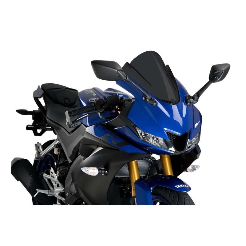 puig z racing windshield for yamaha yzf r125 19 22 dark smoke