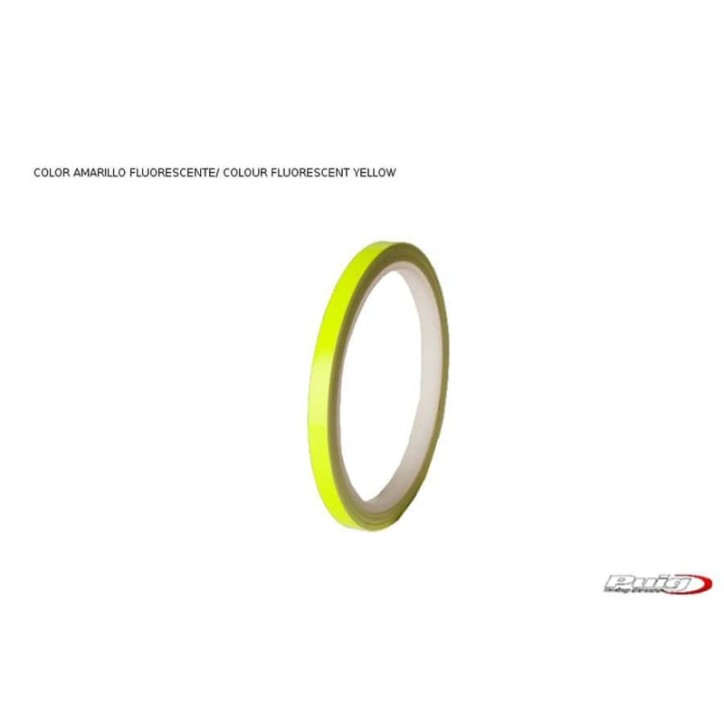 PUIG ADESIVI CERCHI GIALLO - Senza applicatore, kit 2 ruote - Dimensioni: 7x6 mm - Gomme 16-18 - COD. 2568G