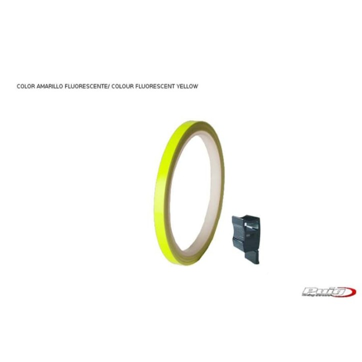 PUIG ADESIVI CERCHI GIALLO - Striscia AVEC applicatore - Un kit utilizzabile 2 ruote - Dimensions: 7x6 mm - Gomme 16-18 - COD.