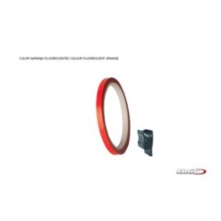 PUIG ADESIVI CERCHI ARANCIO FLUO - Striscia AVEC applicatore - Un kit utilizzabile 2 ruote - Dimensions: 7x6 mm - Gomme 16-18 -
