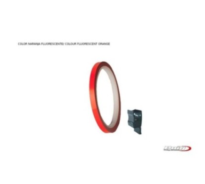 puig adesivi cerchi arancio fluo striscia con applicatore un kit utilizzabile 2 ruote dimensioni 7x6 mm gomme 16 18