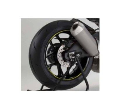 Kit de pegatinas para llantas Puig Premium amarillo fluor con 8 tiras adhesivas que protegen la moto de aranazos y rayos UV cod 