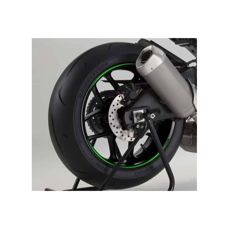 PUIG ADHESIVOS LLANTAS PREMIUM VERDE FLUO - Kit de 8 tiras adhesivas, protege la moto de araNazos y rayos UV - COD. 8431V