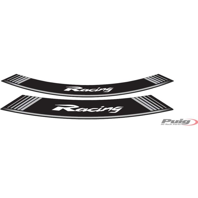 puig adesivi cerchi racing silver il set consiste di 8 strisce adesive cerchi da 14 e 21 cod 5531p