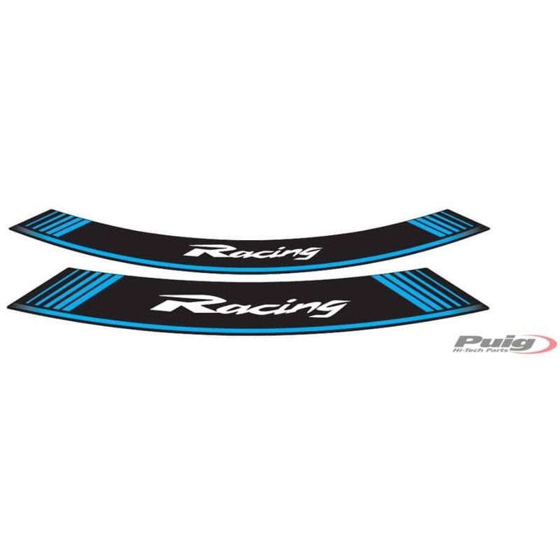 puig racing rim stickers blue the set consists of 8 adhesive strips for 14 and 21 rims cod 5531a