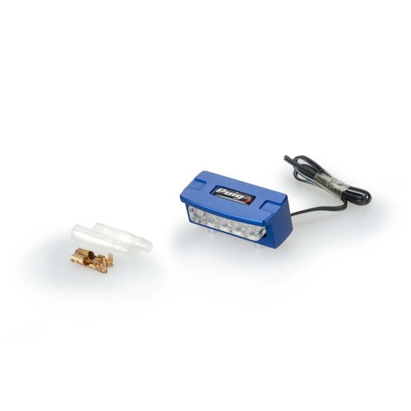 Puig LED-Nummernschild, hellblau, Material: CNC-Aluminium, aus dem Vollen gefrast, Abmessungen: 45 x 20 mm, zugelassener Code: 4