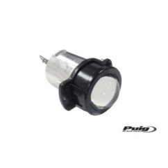 PUIG LIGHT AND BULB FOR HEADLIGHTS COLOR BLACK - COD. 3448N - Approved. Length: 130mm. Diameter: 75mm. Voltage: 12V. Power: 55W.