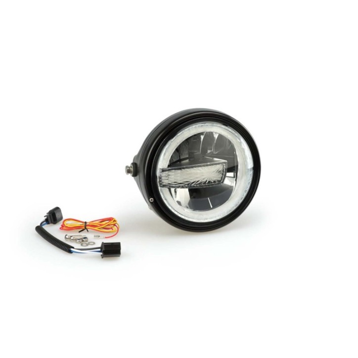 PUIG LUMEN R LED HEADLIGHT BLACK COLOR - COD. 20818N - Material: aluminium. Voltage: 12V. Length: 198mm.