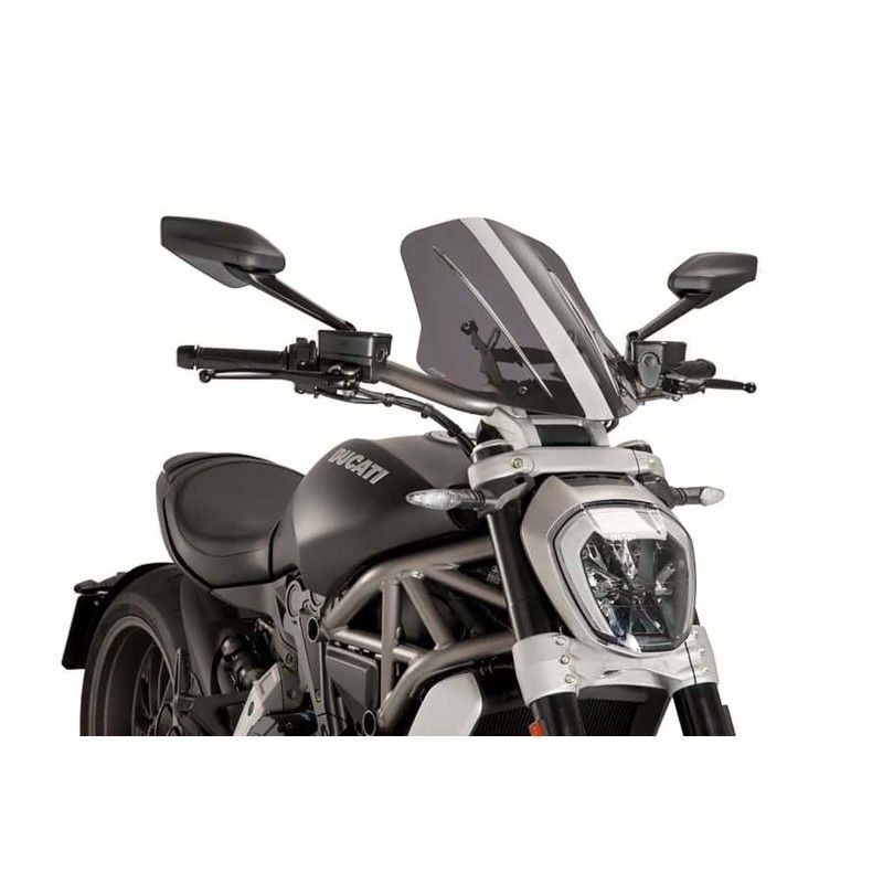 puig naked ng touring adjustable windshield for ducati x diavel s 16 18 light smoke