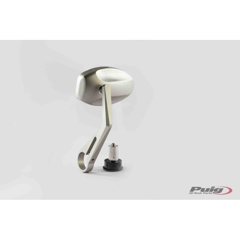 PUIG RIGHT/LEFT REARVIEW MIRROR MOD. MP SILVER - COD. 5220P - Bowl dimensions: 70x170 mm - Adjustable