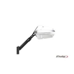 PUIG RIGHT REARVIEW MIRROR MOD. EXPLORER ALUMINUM - COD. 010ND - Cup dimensions: 145x90 mm - Adjustable