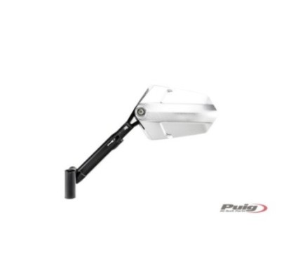PUIG RIGHT REARVIEW MIRROR MOD. EXPLORER ALUMINUM - COD. 010ND - Cup dimensions: 145x90 mm - Adjustable