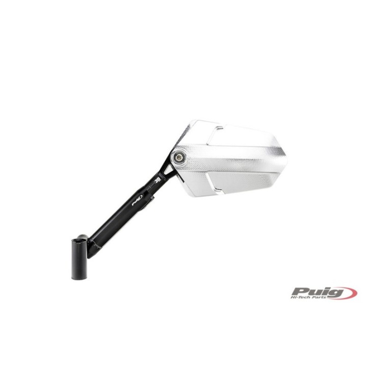 PUIG RIGHT REARVIEW MIRROR MOD. EXPLORER ALUMINUM - Dimensions: 145x90 mm - Adjustable - Approved-COD.010ND