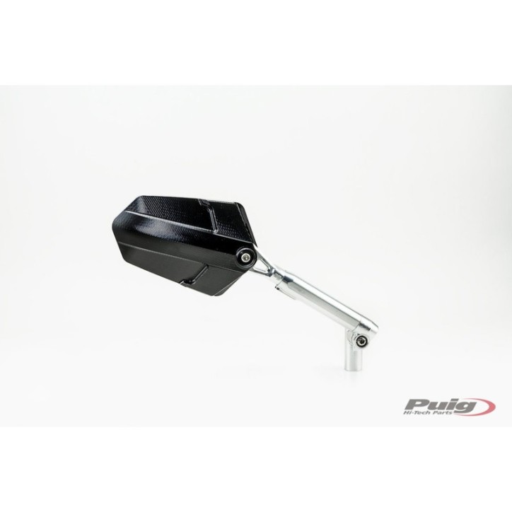 PUIG RIGHT REARVIEW MIRROR MOD. EXPLORER BLACK - Dimensions: 145x90 mm - Adjustable - Approved-COD.010DN