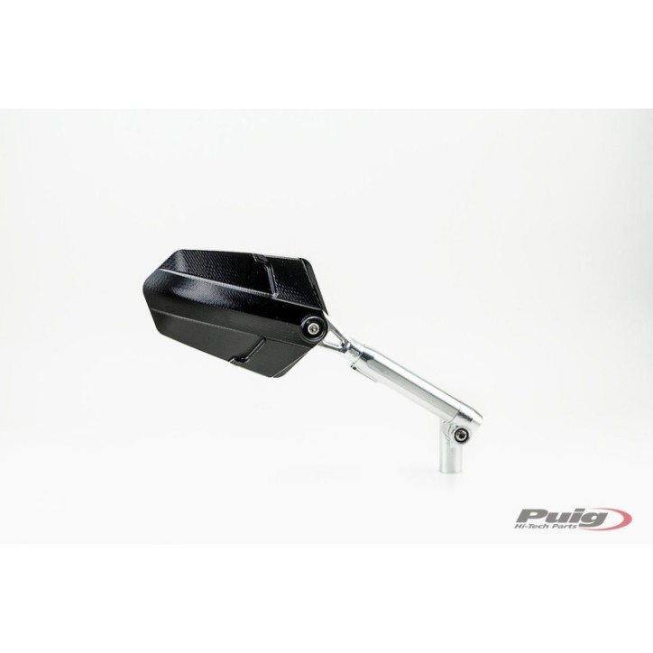 PUIG RIGHT REARVIEW MIRROR MOD. EXPLORER BLACK - Dimensions: 145x90 mm - Adjustable - Approved