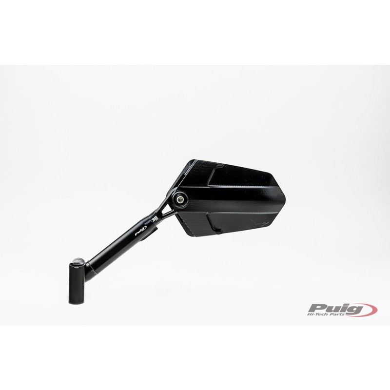 PUIG RIGHT REARVIEW MIRROR MOD. EXPLORER BLACK - COD. 010NN - Cup dimensions: 145x90 mm - Adjustable