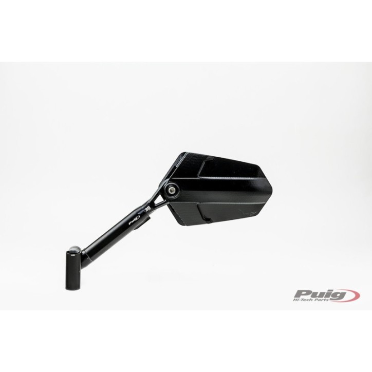 PUIG RIGHT REARVIEW MIRROR MOD. EXPLORER BLACK - Dimensions: 145x90 mm - Adjustable - Approved-COD.010NN