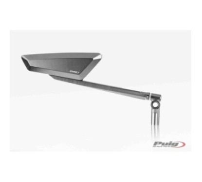 PUIG RIGHT REARVIEW MIRROR MOD. HYPERNAKED ALUMINUM - COD. 9883D - Dimensions: 48x145 mm - Adjustable
