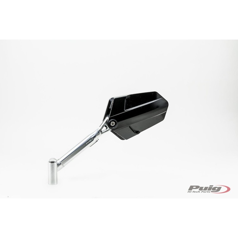 PUIG LEFT REARVIEW MIRROR MOD. EXPLORER BLACK - COD. 014DN - Bowl dimensions: 145x90 mm - Adjustable