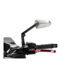 PUIG LEFT REARVIEW MIRROR MOD. F1.1 ALUMINUM - COD. 018ND - Cup dimensions: 124x55 mm - Adjustable