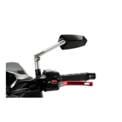 PUIG LEFT REARVIEW MIRROR MOD. F1.1 BLACK - COD. 018DN - Bowl dimensions: 124x55 mm - Adjustable inclination