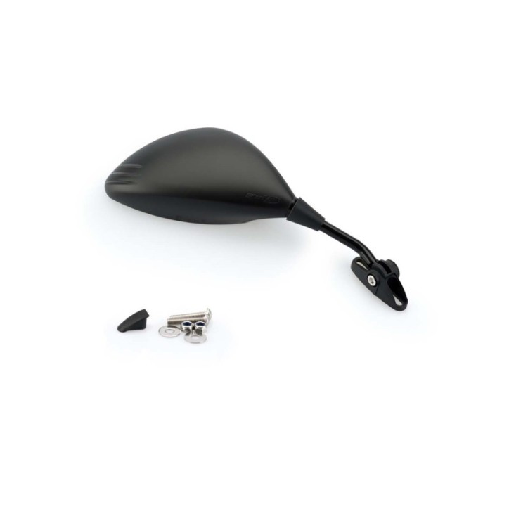 PUIG RIGHT REARVIEW MIRROR MOD. Z2 BLACK - HULL ATTACHMENT - 30 DEGREES - Dimensions: 135X83 mm - Approved