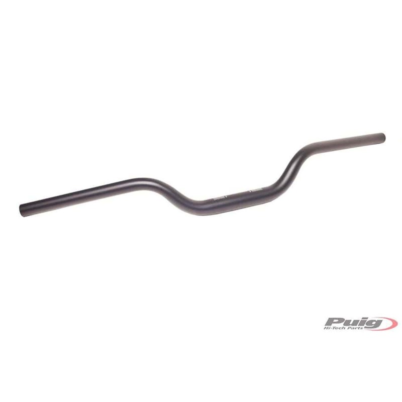 PUIG BLACK CONICAL HANDLEBAR - Handlebar with conical section, made in ergal - Center diameter: 29mm, terminal: 22mm,