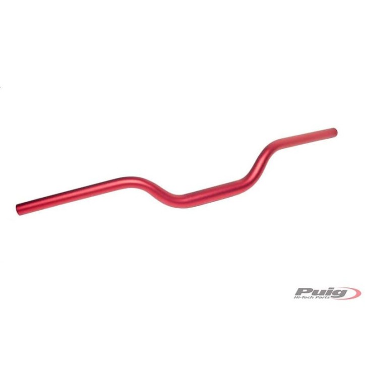 PUIG CONICAL HANDLEBARS COLOR RED - Handlebar with conical section, made in ergal - Center diameter: 29mm, end: 22mm, -