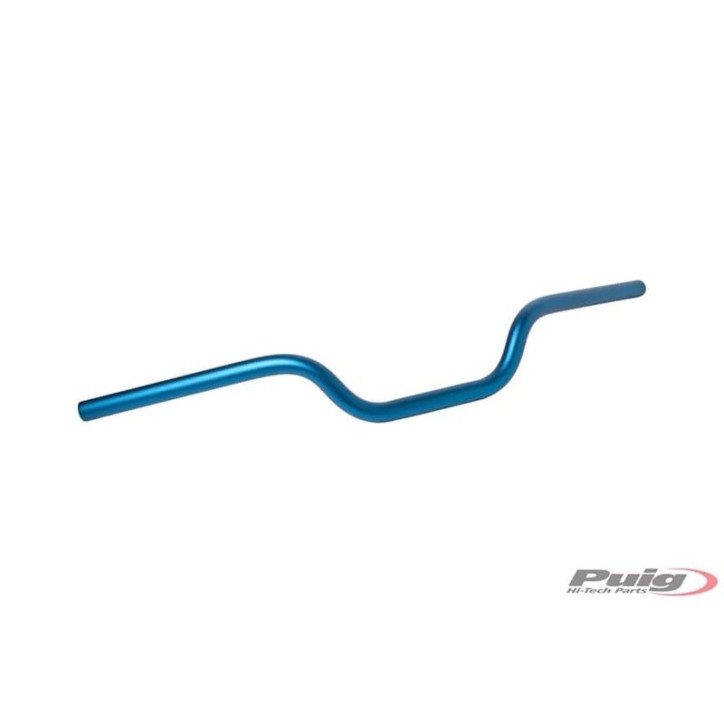 GUIDON CYLINDRIQUE PUIG HI-TECH COULEUR BLEU - Guidon A section cylindrique, fabriquE en ergal - DiamEtre: 22mm, hauteur: