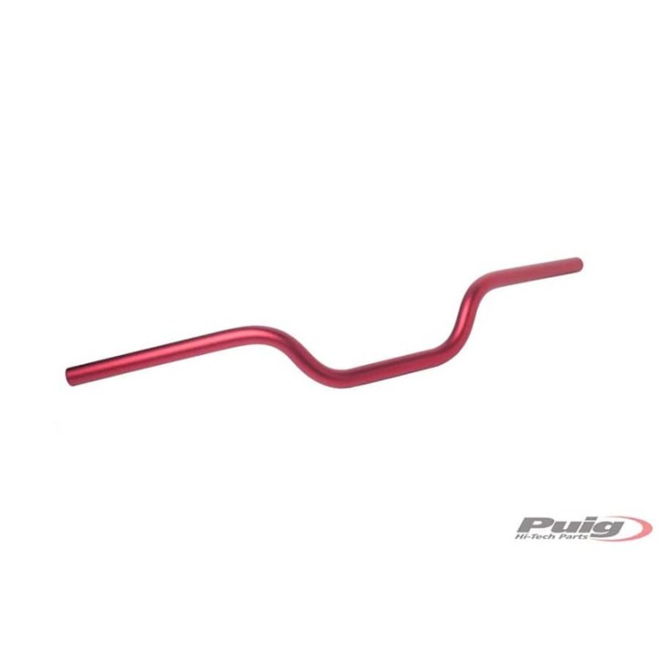 PUIG HI-TECH CYLINDRICAL HANDLEBARS COLOR RED - Handlebar with cylindrical section, made in ergal - Diameter: 22mm, height: