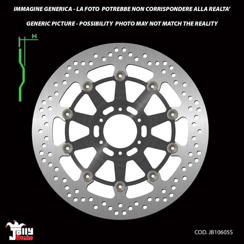 JOLLY BRAKE BY NG DISCO FREIN FLOTTANTE ANTERIEUR OR APRILIA CAPONORD 13-14 - PREZZO NETTO - PRODOTTO IN EN OFFRE