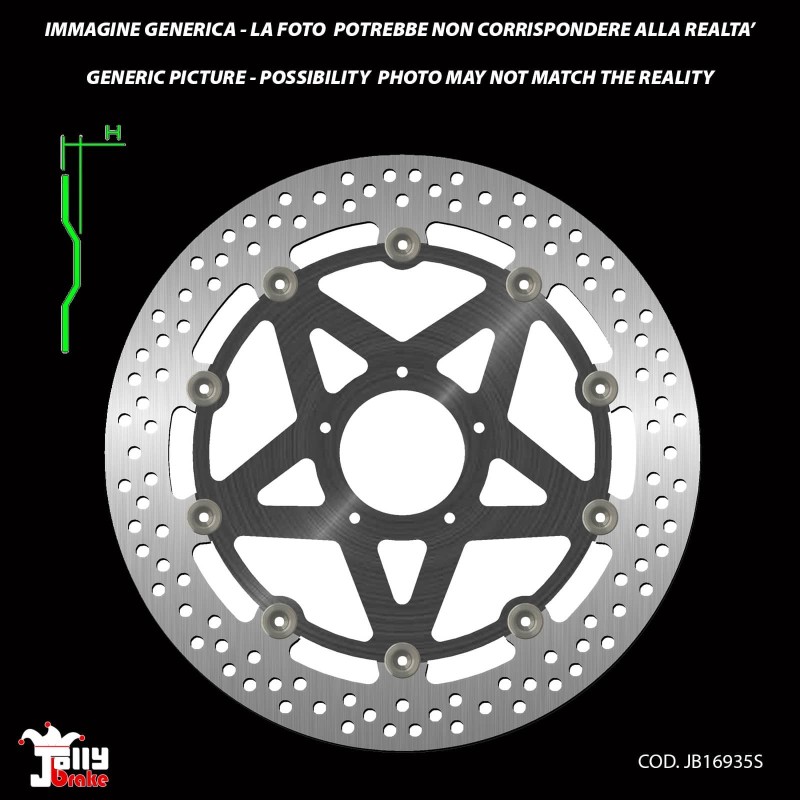 JOLLY BRAKE BY NG DISCO FREIN FLOTTANTE ANTERIEUR OR DUCATI 1098 R BAYLISS 09-11 - PREZZO NETTO - PRODOTTO IN EN OFFRE